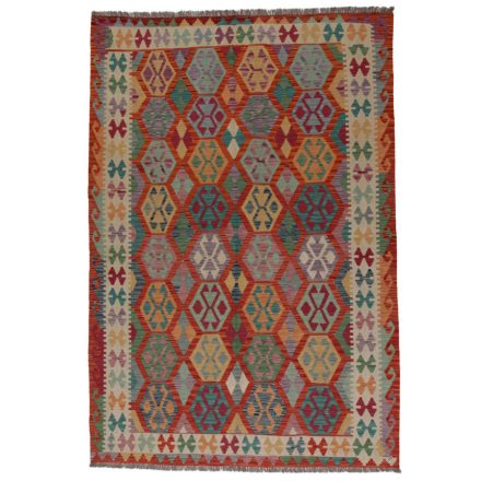 Kelim teppich Chobi 203x292 handgewebter Afghan Kilim