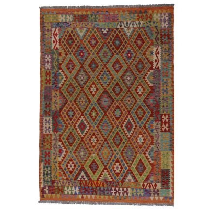 Kelim teppich Chobi 205x287 handgewebter Afghan Kilim