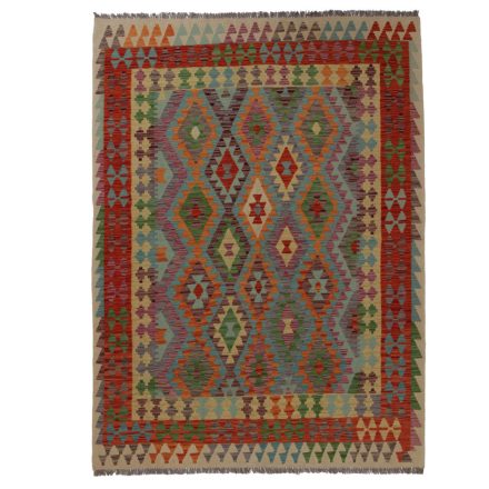 Kelim Afghan Old Style 242x178 handgewebter afghanischer Kelim aus Wolle