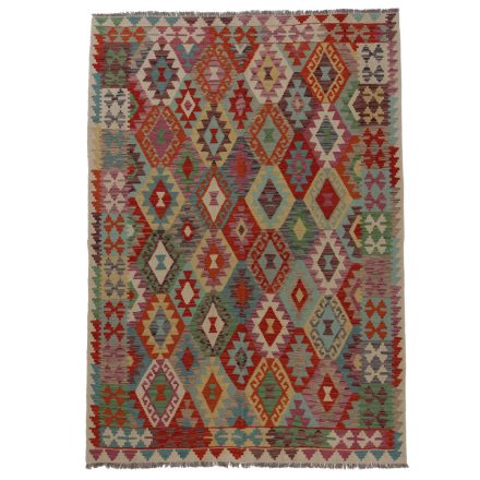 Kelim Afghan Old Style 253x179 handgewebter afghanischer Kelim aus Wolle